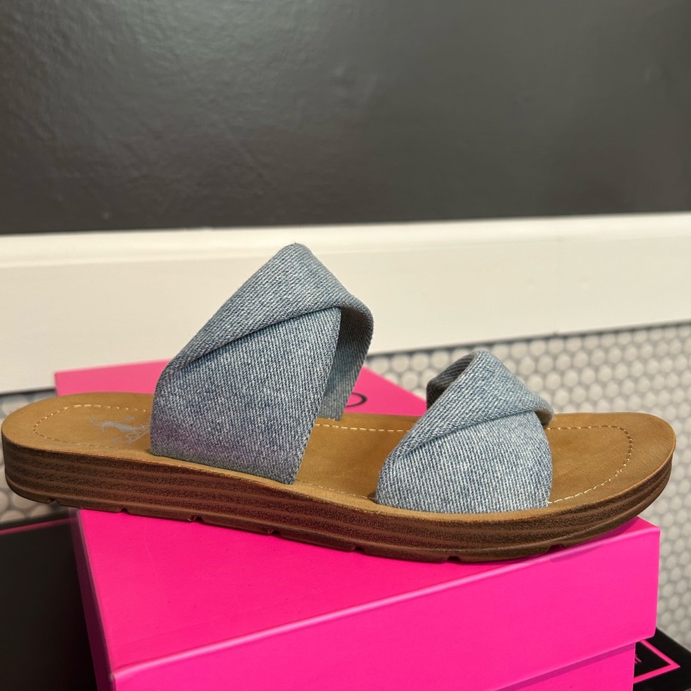 Corkys Women's Denim Slide Sandals- NWT